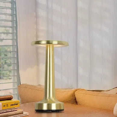 Gold iron rechargeable touch atmosphere small night light for bedroom or desk