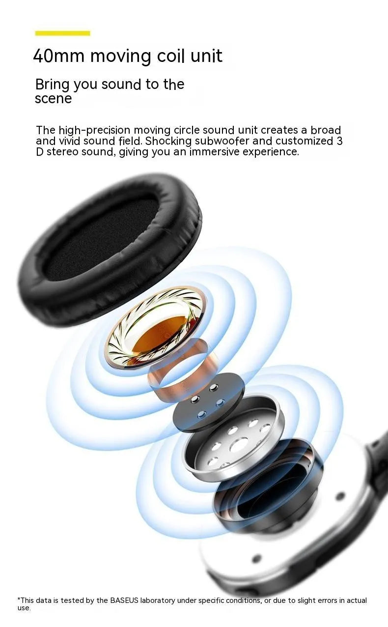 Black and white wireless Bluetooth sports headset with head-mounted design showing ear cups and headband