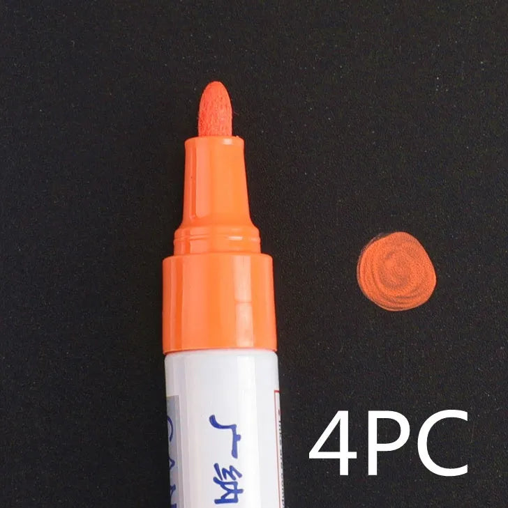 Permanent colour marker pen with waterproof non-toxic ink, 14.3 cm, for car tyres treads CDs and metal surfaces