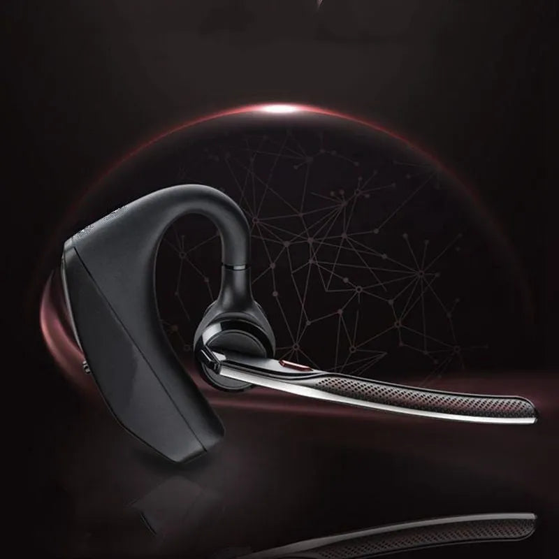 Black plastic stereo Bluetooth sports headphones with a large battery and call function.