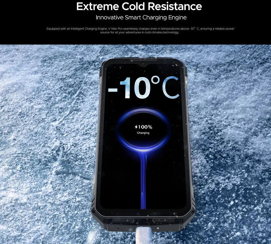 VMAX PRO mobile phone in black or grey colour with plastic construction and included charger