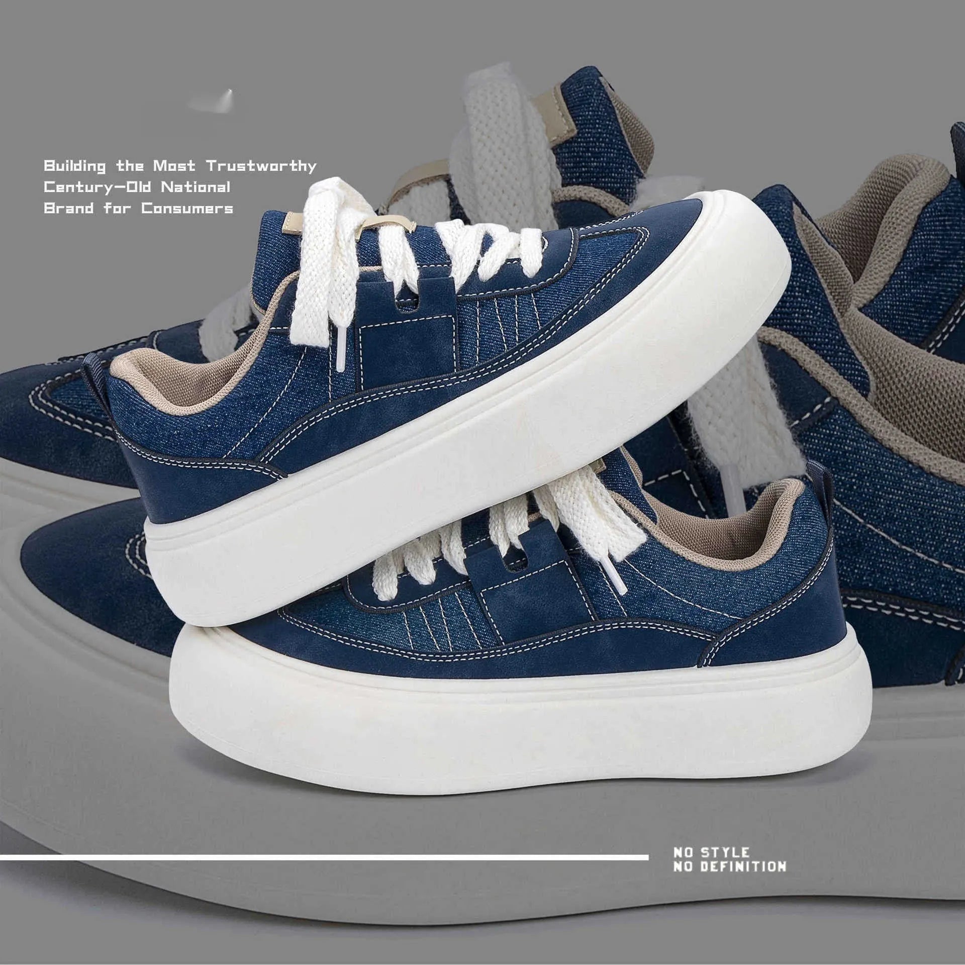 Men's low-top black canvas platform shoes with white raised sole and front lace-up.