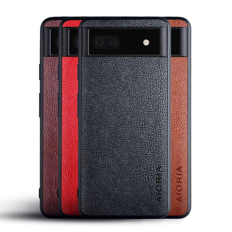 Google Pixel 6 series phone case with lychee skin texture in classic business style