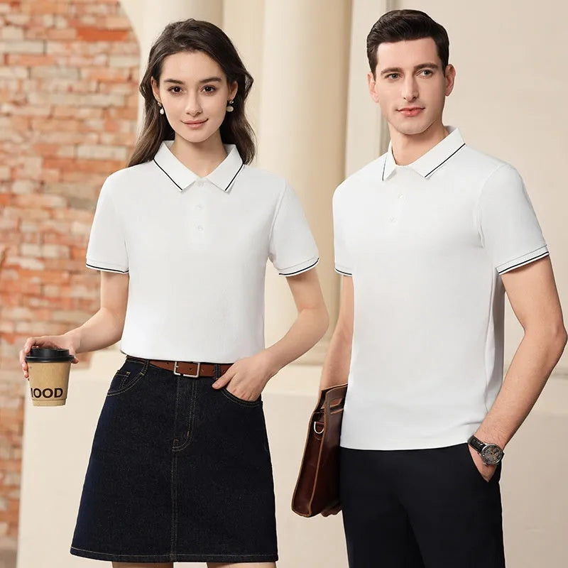 Slim fit antibacterial polo shirt with lapel collar in light purple colour showing short sleeves
