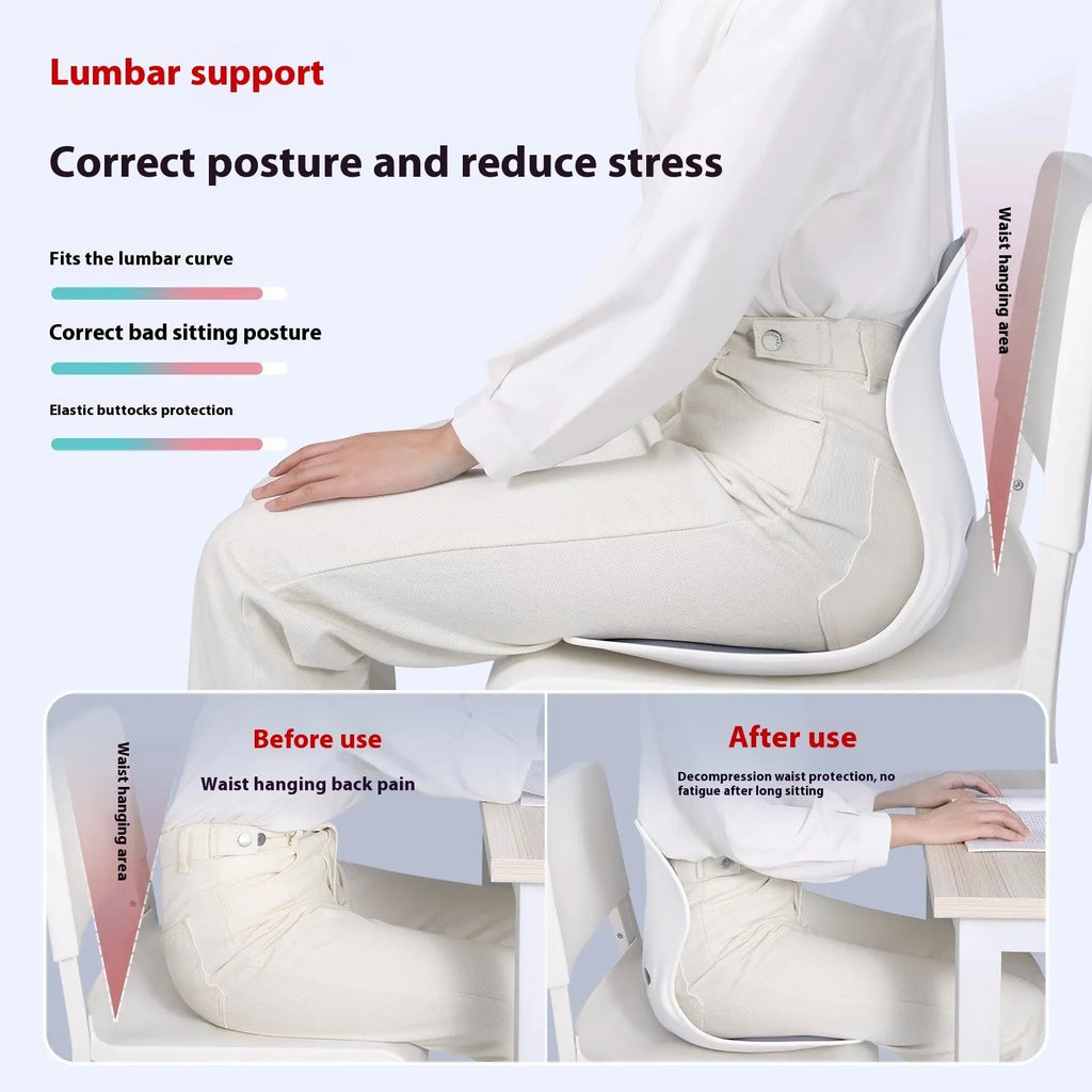 Grey lumbar support cushion for chair seating