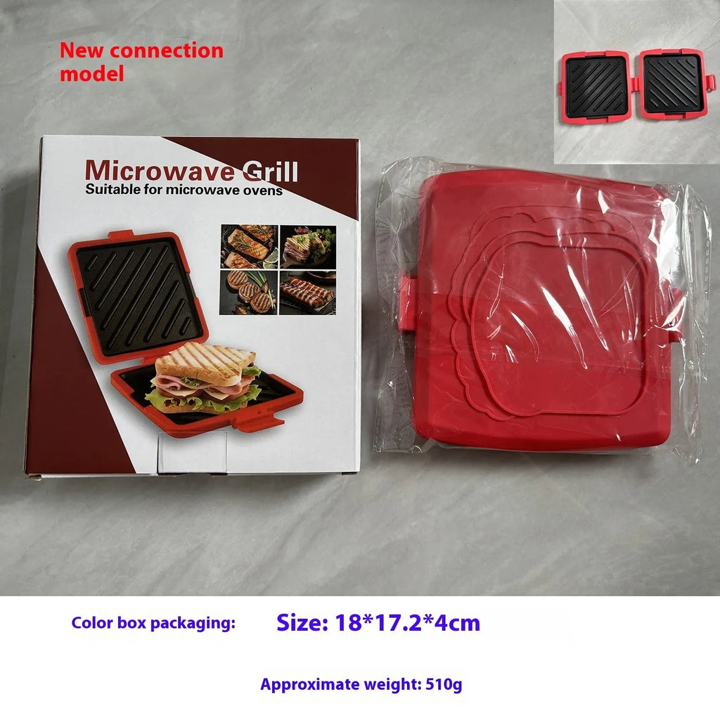Silicone baking tray and anti-scald oven gloves set in red colour with colour box packaging