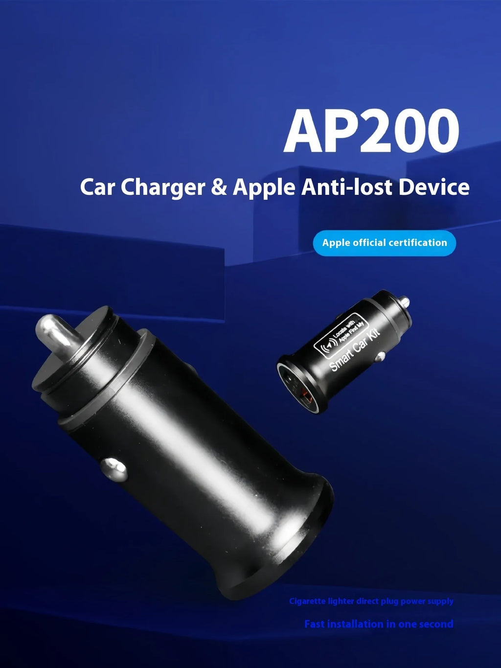 Black car GPS locator device plugged into a vehicle's 12V power socket for tracking.