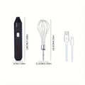 Hand-held electric whisk in Black for household baking with small straight handle wireless design