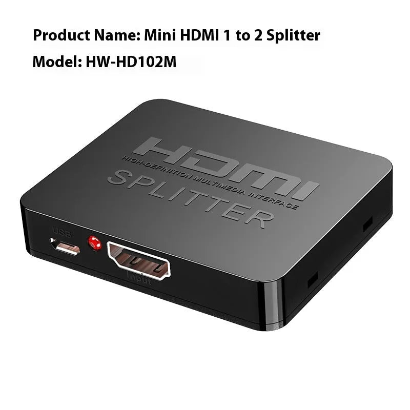 4K HDMI distributor splitting one input to two outputs with multiple interface options