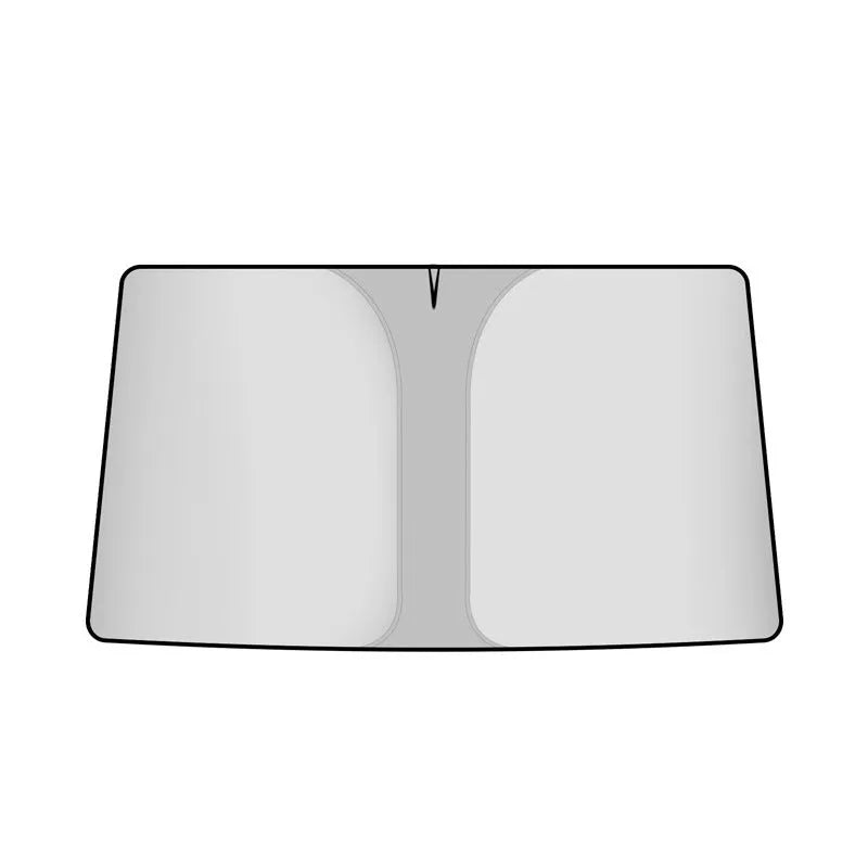 Double ring front car sunshade with titanium silver coating on NC fabric.