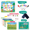 Montessori handwriting practice book set with erasable pens, reward stickers, and gift box for children's early education
