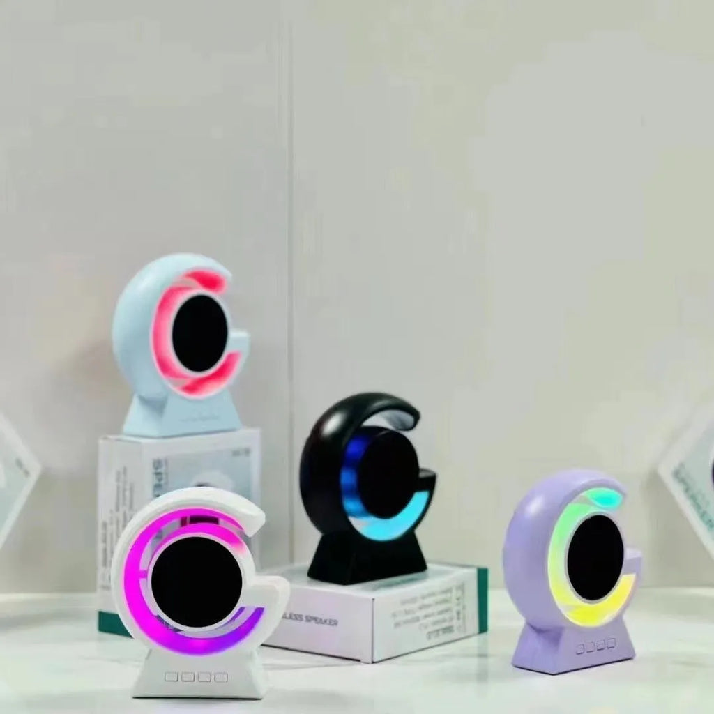 Mini Bluetooth speaker with card insertion and voice prompt, available in black, purple, white and light blue