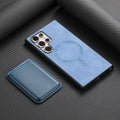 Purple anti-fall silicone protective cover with card case for Samsung Galaxy S24 Ultra and other models