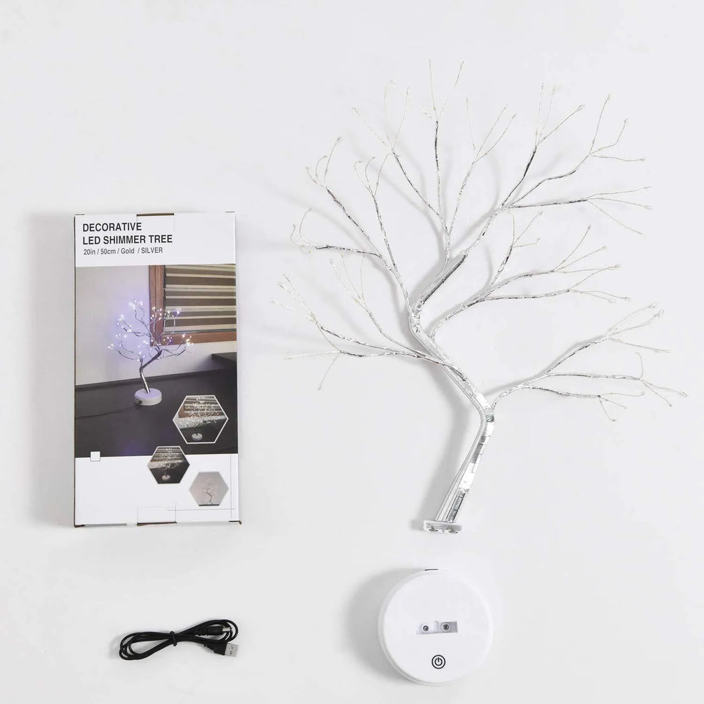 LED tree shape string lamp with 108 warm white beads on a 50cm copper wire frame