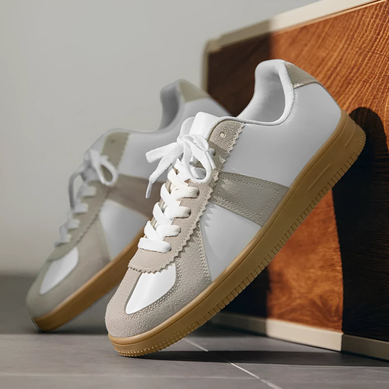 Men's retro sports sneakers board shoes artificial PU upper mesh lining flat heel lace-up size 36-47 735 Gray 735 Green