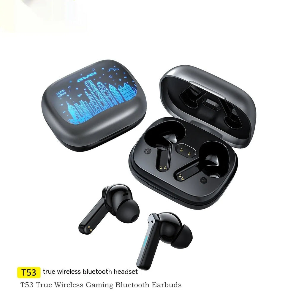 AWEI T53ANC true wireless Bluetooth earbuds with noise reduction and earplug-style design