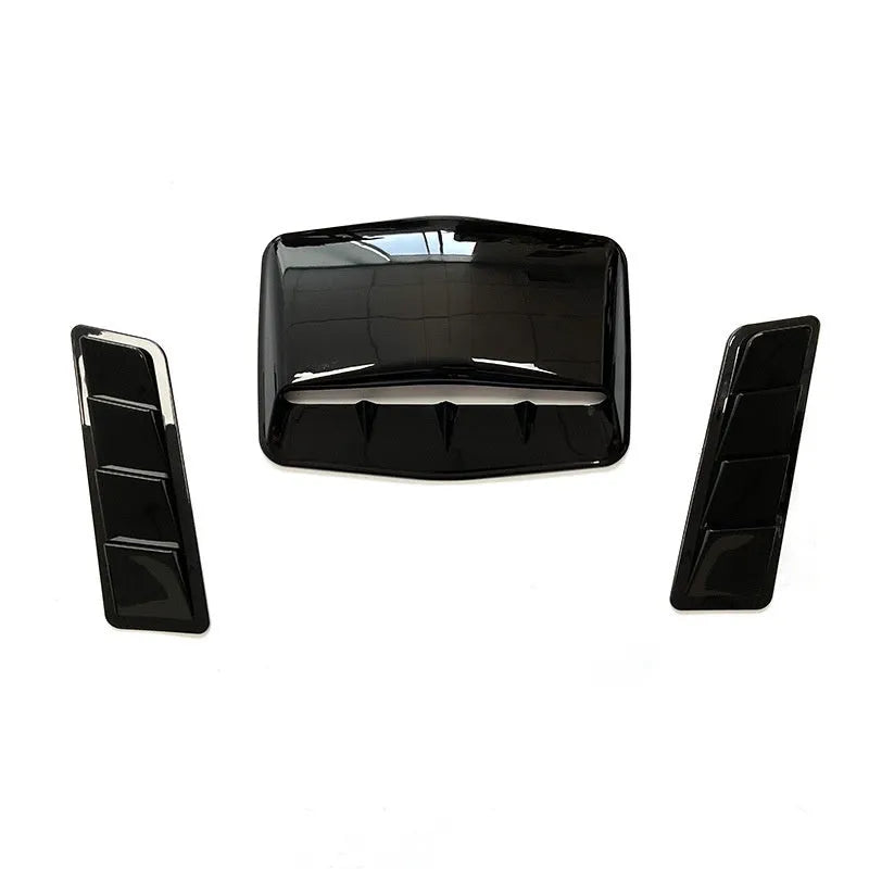 Universal car side air outlet tuyere exterior decoration set in bright black or carbon fibre finish with Pali lookout