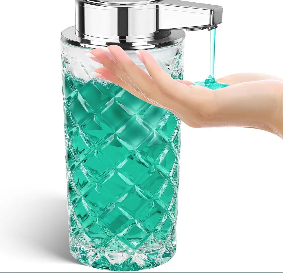 Automatic sensor soap dispenser with silver plated PET shell and USB Type-C charging port