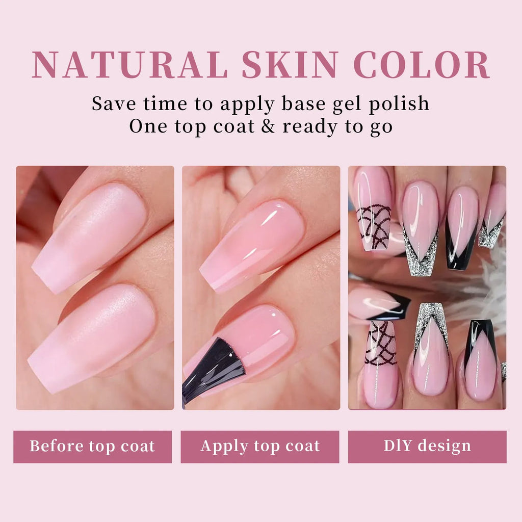Removable seamless nail stickers in eight nude colour variations for women