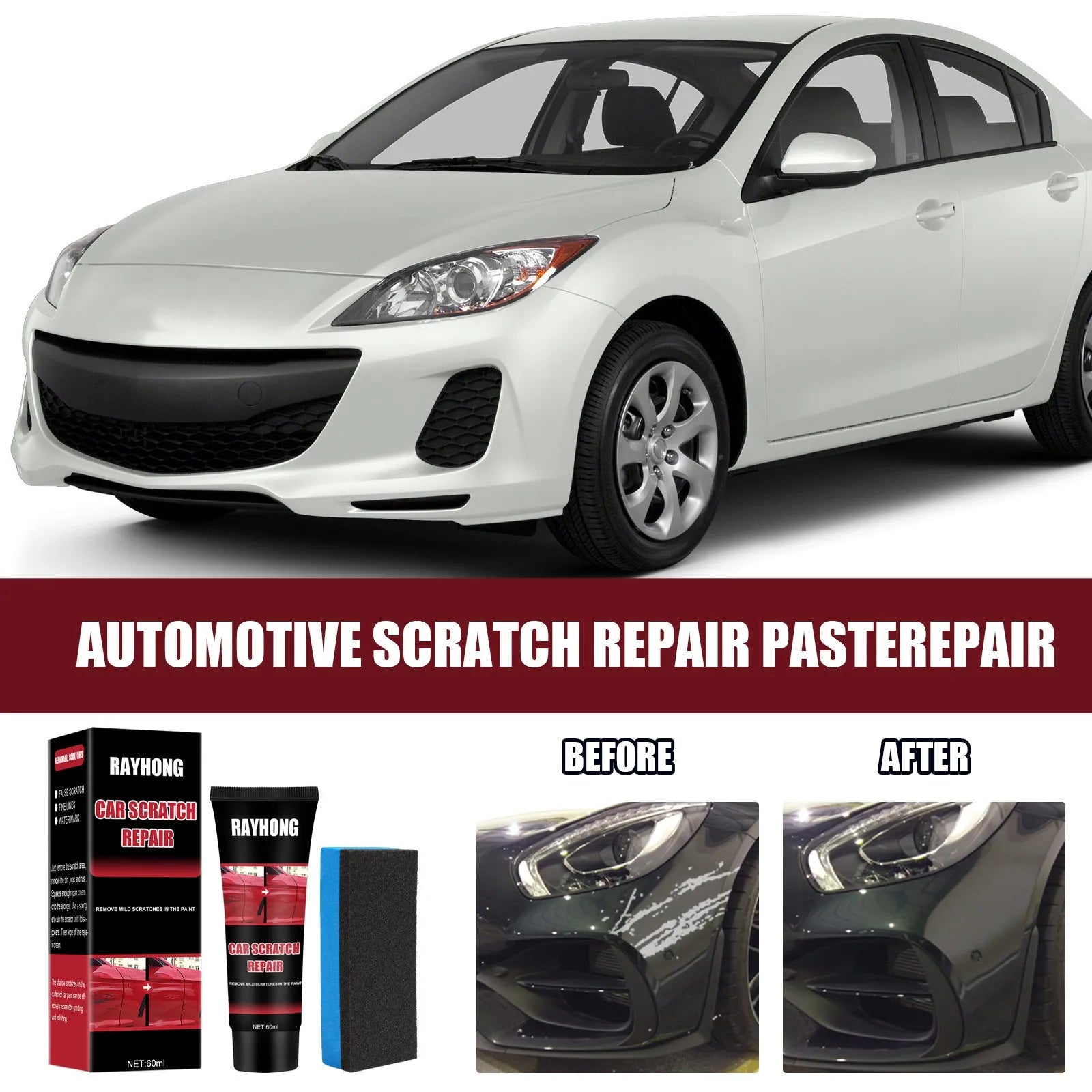 60ml car scratch repair wax set with lacquer wax for paint surface maintenance