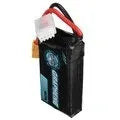 7.4V 1200mAh 2S Lithium Polymer RC battery with red JST connector, shown with dimensions.