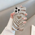 3D love wave pleated iPhone case in Milky White, TPU soft shell with shockproof, heat dissipation and anti-fingerprint features.