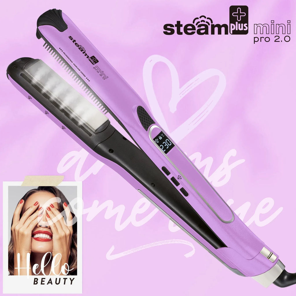 Mini steam splint spray hair straightener in champagne, purple or rose red colours
