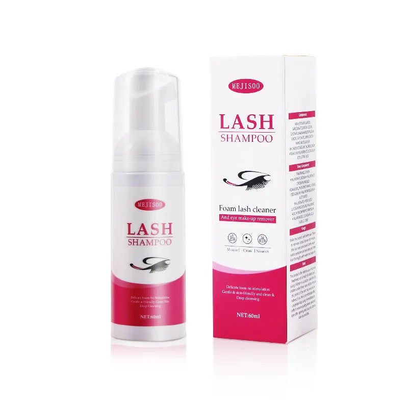 60ml bottle of lash shampoo mousse eyelash cleaning solution
