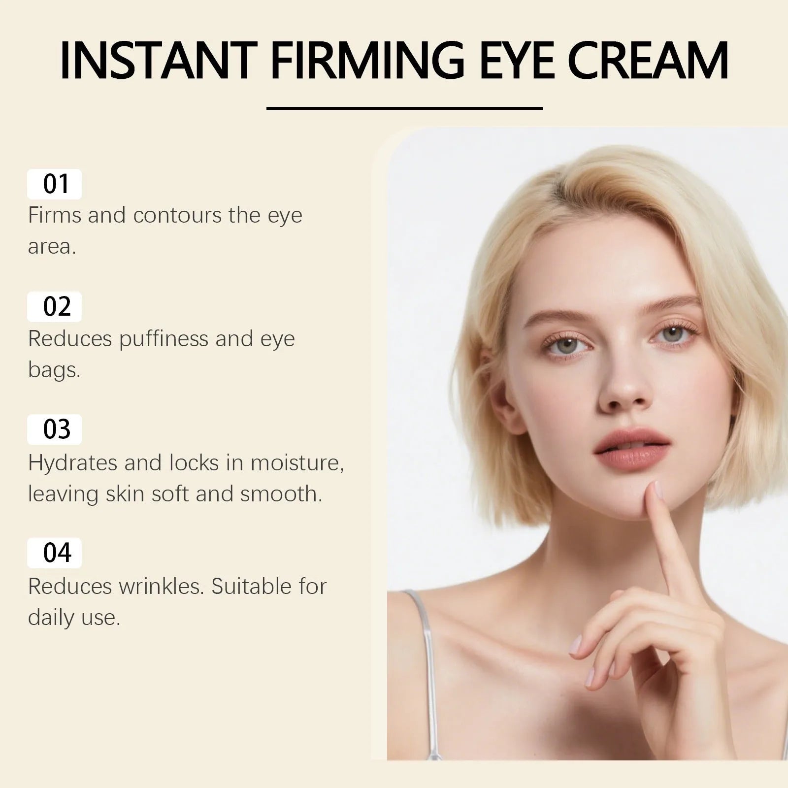 Hydrating Elastic Massage Eye Neck Cream 50g with brush applicator for firming and smoothing