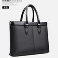Office handbag portable briefcase file bag with PU outer and Oxford fabric lining in black or blue