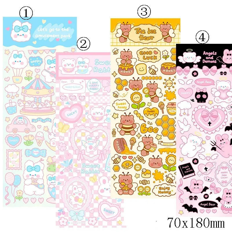 Waterproof PVC cartoon stickers for notebook decoration and office stationery