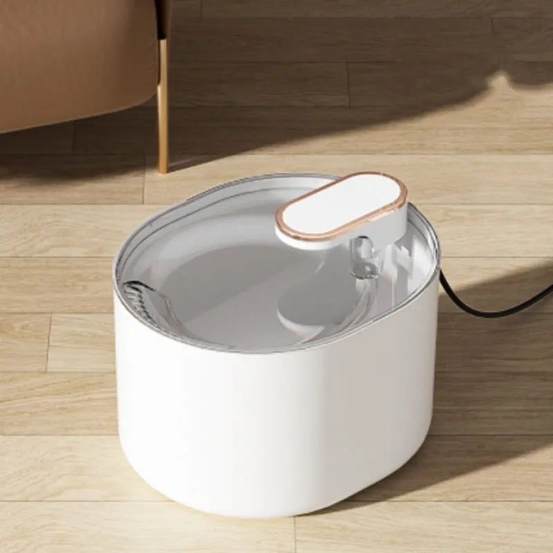 Automatic pet water fountain with USB cable, filter element, and detachable components in Berlin blue colour