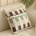 45cm square jacquard floral cushion cover in a Nordic-style pattern on a sofa.