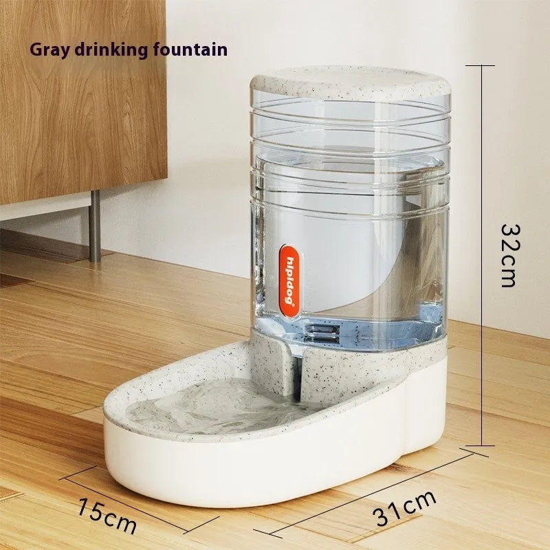 Automatic pet drinker with 3.8L capacity in blue, green, grey, or pink colours for dogs and cats