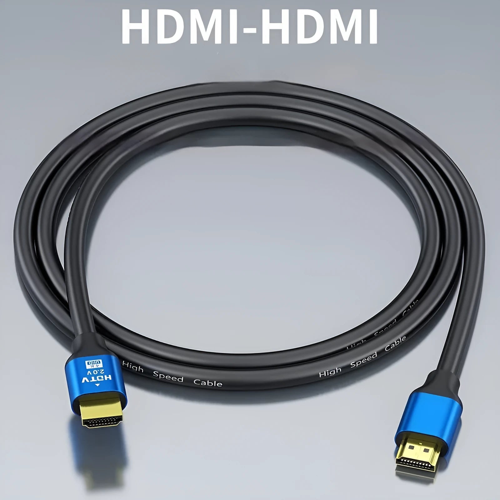 HDMI cable with aluminum alloy gold-plated connector for computer monitor connection