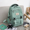 PVC student backpack with three-dimensional pocket, lace detail, available in six colours