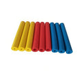 Pack of black rubber grip hoses for cutlery and pens showing inner and outer diameter.