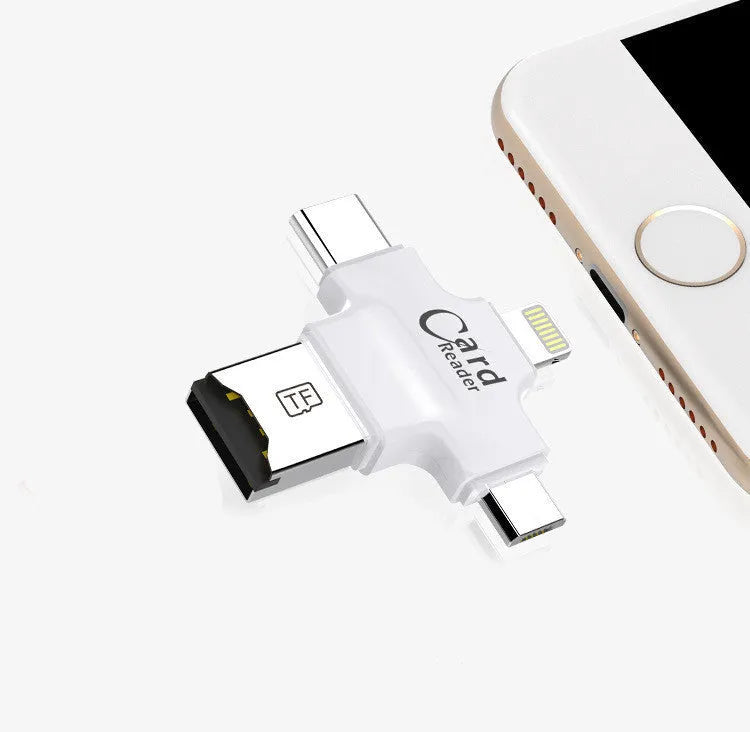 Four-in-one Cross Card Reader with USB 2.0 interface in White colour option
