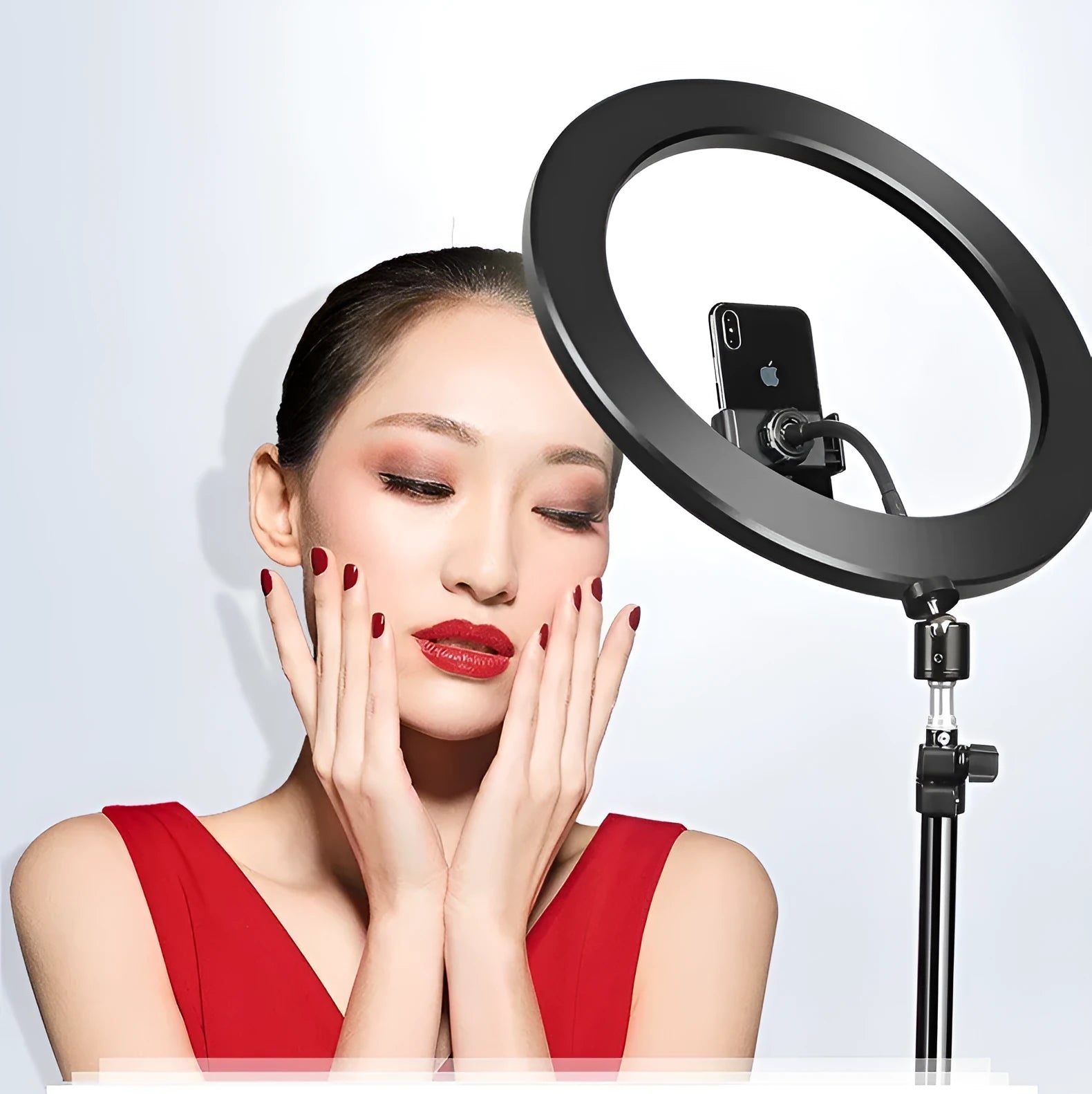 26cm RGB ring light for mobile phone live broadcast, ABS construction, 10-inch beauty light
