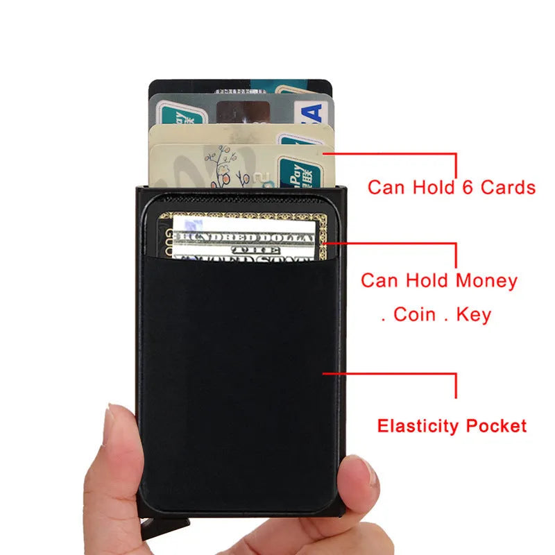 Aluminium alloy credit card holder with frosted finish in multiple colour options