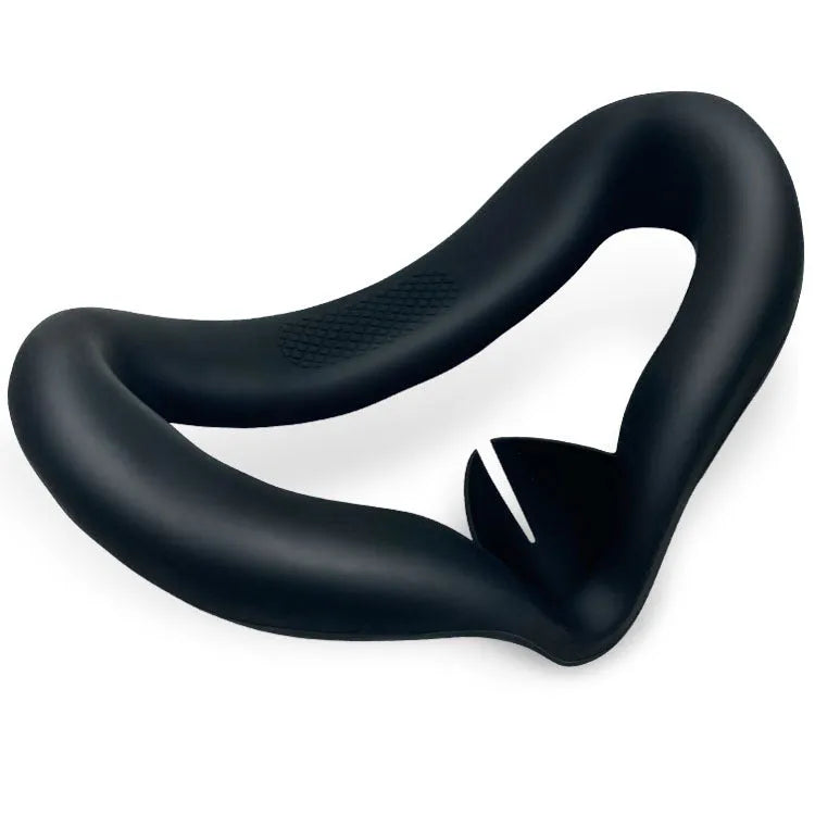 Black silicone VR headset accessories kit with glasses cover, eye mask, and controller grips.