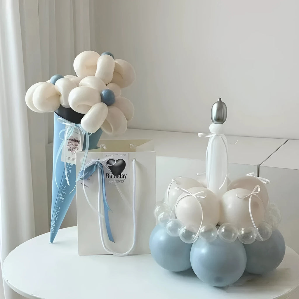 DIY balloon bouquet kit with round shape and balloon cake centrepiece for party decoration