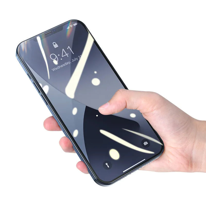 0.25mm tempered glass screen protector for iPhone 12 Mini, black, two-pack with cleaning bag