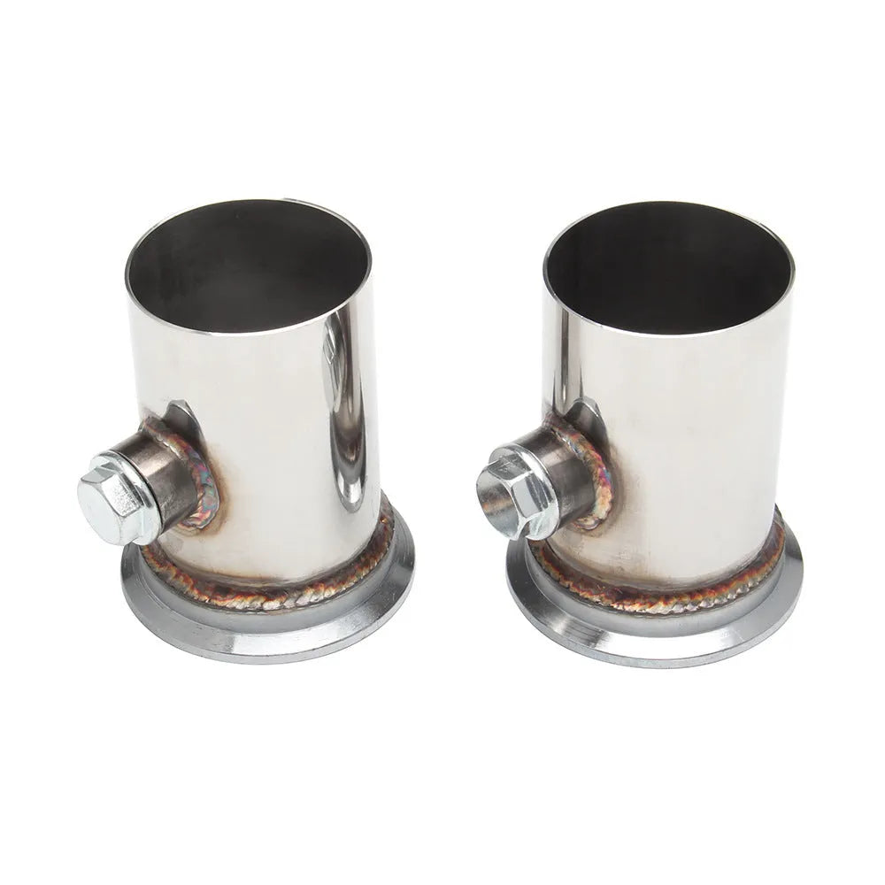 Modified silver 304 stainless steel exhaust manifold for Chevrolet LS engines