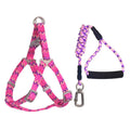 Nylon pet climbing harness chest and back with foam traction handle circular rope in blue, orange, purple, rose red, and yellow colours