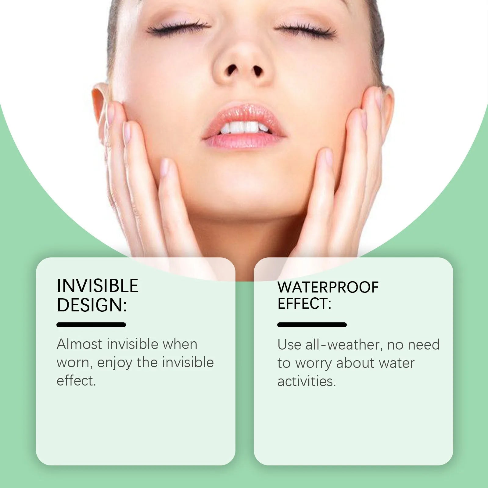 Invisible face nursing adhesive bandage suit with droplet-shaped and small lifting stickers for facial firming