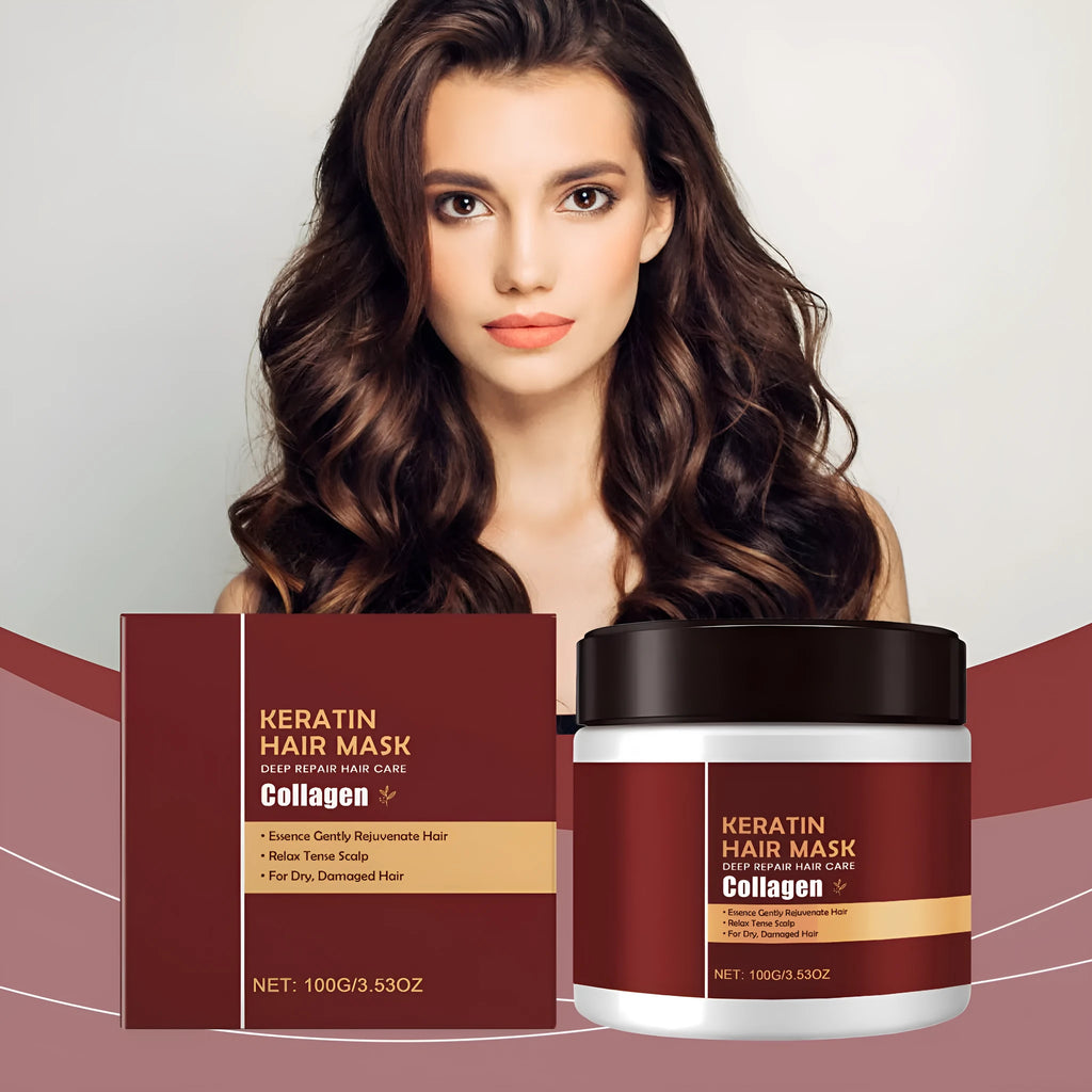 100g hair mask cube with hydrolysed keratin, collagen, and aloe extract for moisturising.