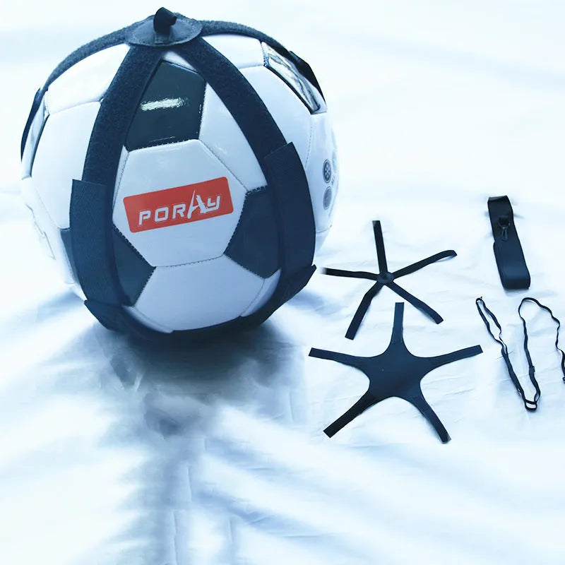 Black football juggling training belt made from diving suit fabric, 2 metres in length.