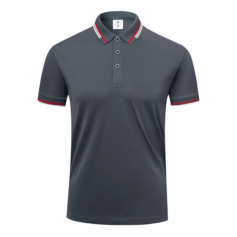 190g ice cotton lapel short sleeve top in bean green, men's casual shirt