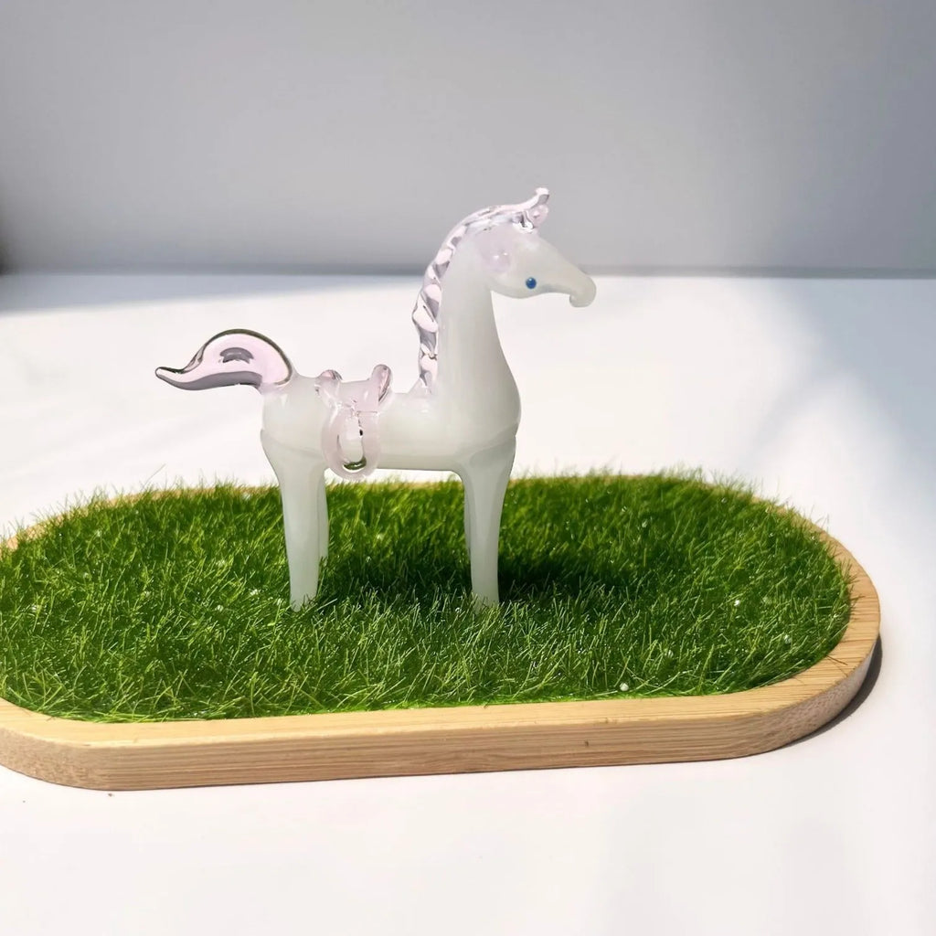 Glazed horse office decoration in coloured glaze material